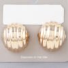 Ribbed Dome Gold-Plated Stud Earrings