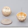 Ribbed Dome Gold-Plated Stud Earrings