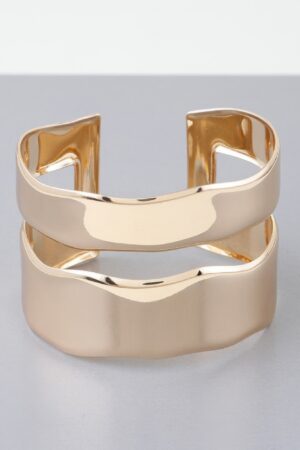 Gold-Plated Double Open Cuff Bracelet