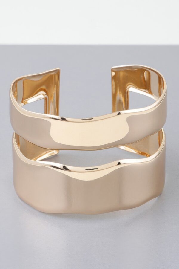 Gold-Plated Double Open Cuff Bracelet