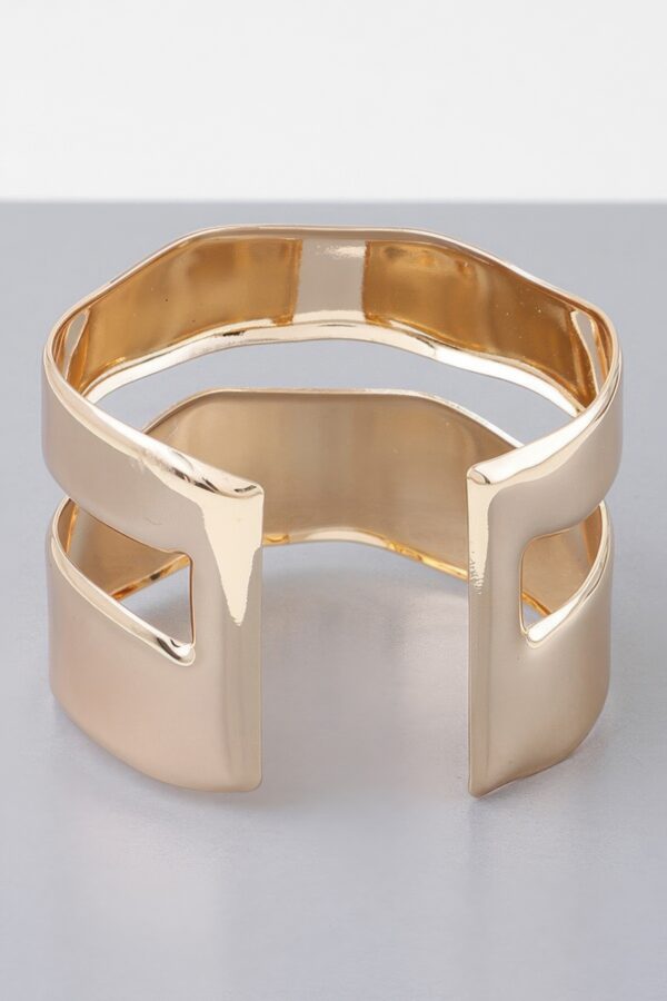Gold-Plated Double Open Cuff Bracelet