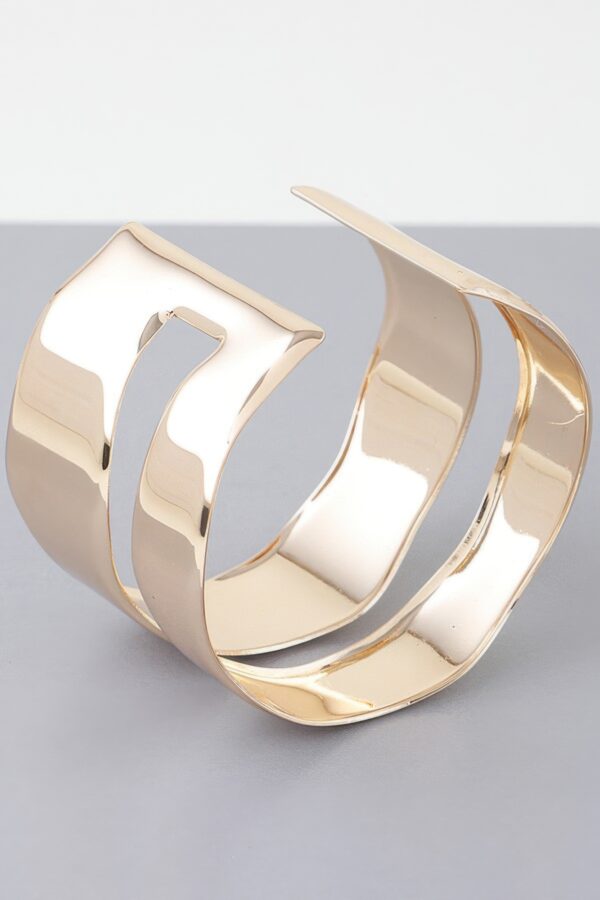Gold-Plated Double Open Cuff Bracelet