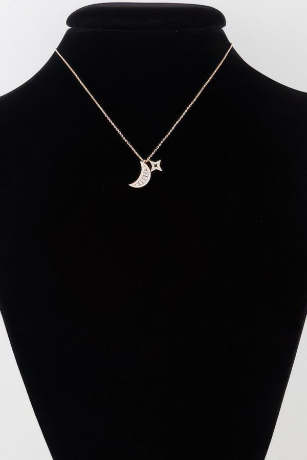 Celestial Sun & Moon Jeweled Necklace – Gold-Tone