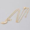 Celestial Sun & Moon Jeweled Necklace – Gold-Tone