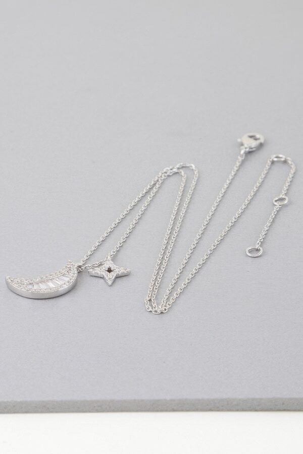 Celestial Sun & Moon Jeweled Necklace – Gold-Tone