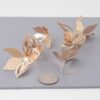 Triple Flower Drop Earrings – Gold-Plated Cascading Design