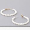 Multi Pearl Hoop Earrings – Gold-Plated Cream Pearls