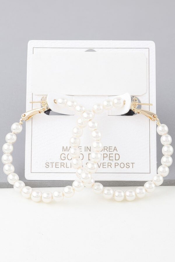 Multi Pearl Hoop Earrings – Gold-Plated Cream Pearls