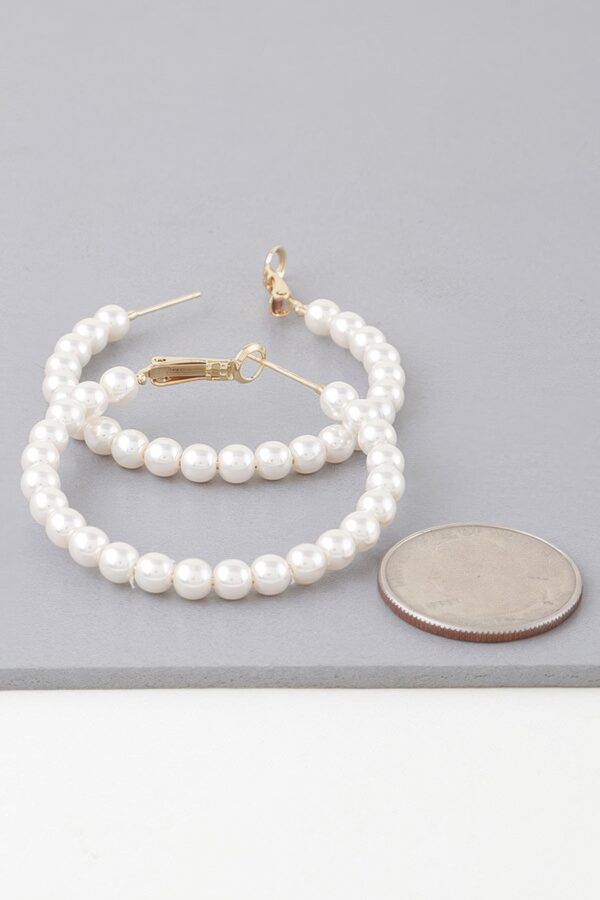 Multi Pearl Hoop Earrings – Gold-Plated Cream Pearls