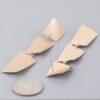 Triple Geometric Drop Earrings – Gold-Plated Stacked Look