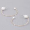 Delicate Pearl Hoop Earrings – Gold-Plated