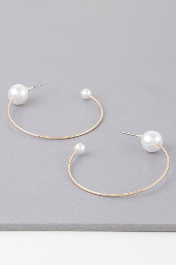 Delicate Pearl Hoop Earrings – Gold-Plated