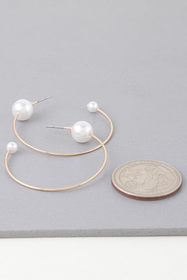 Delicate Pearl Hoop Earrings – Gold-Plated