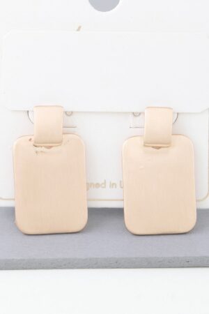 Flat Cubic Stud Earrings – Gold-Plated Geometric
