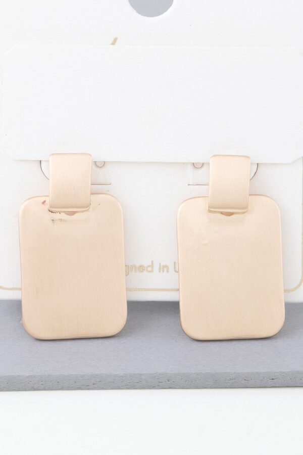 Flat Cubic Stud Earrings – Gold-Plated Geometric