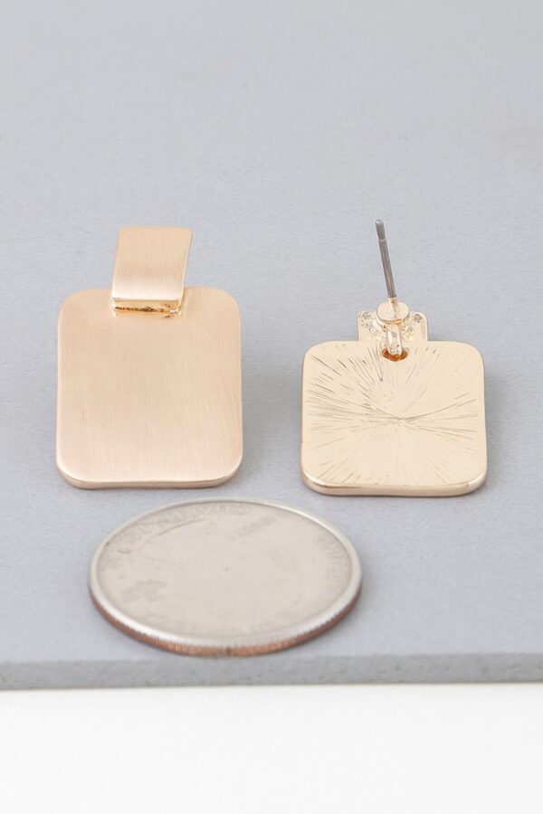 Flat Cubic Stud Earrings – Gold-Plated Geometric