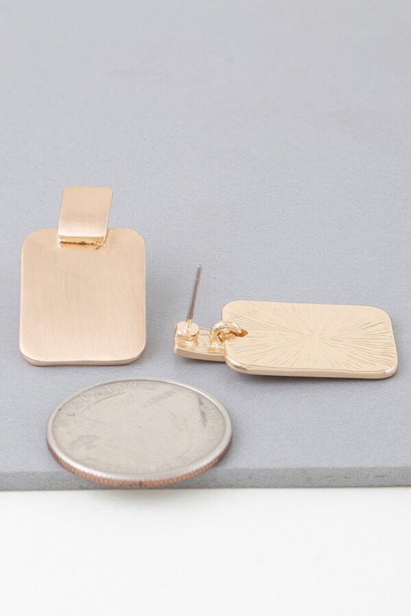 Flat Cubic Stud Earrings – Gold-Plated Geometric