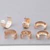 Quilted Gold Hoop Earrings Set – 3 Pairs