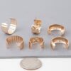 Quilted Gold Hoop Earrings Set – 3 Pairs