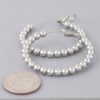 Shiny Beaded Hoop Earrings – Polished Metal Beads