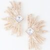 Diamond Rhinestone Flare Earrings – Gold or Silver