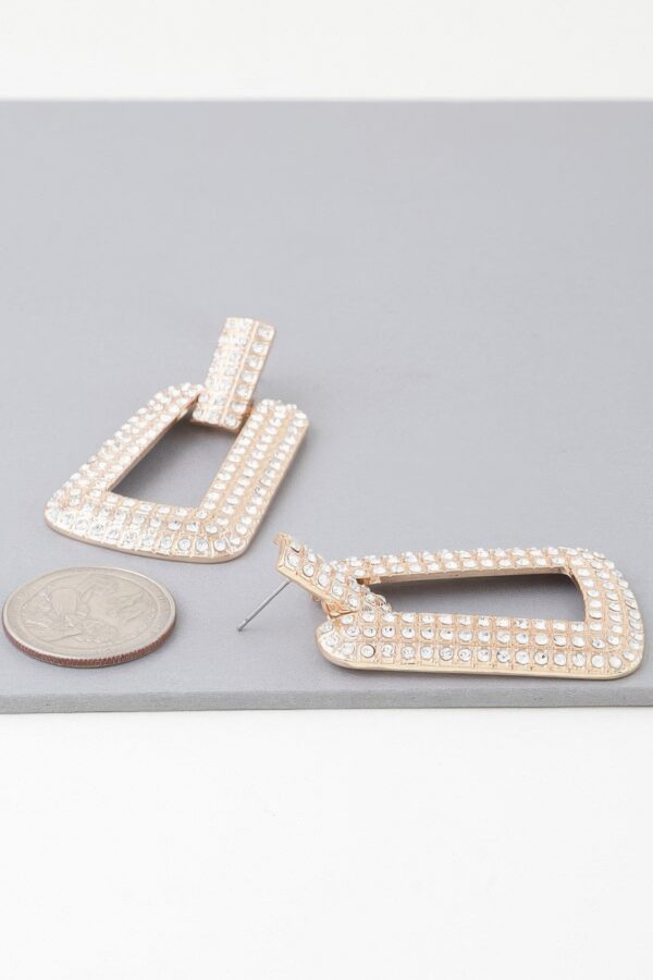 Triple Rhinestone Frame Earrings – Gold or Silver Drop
