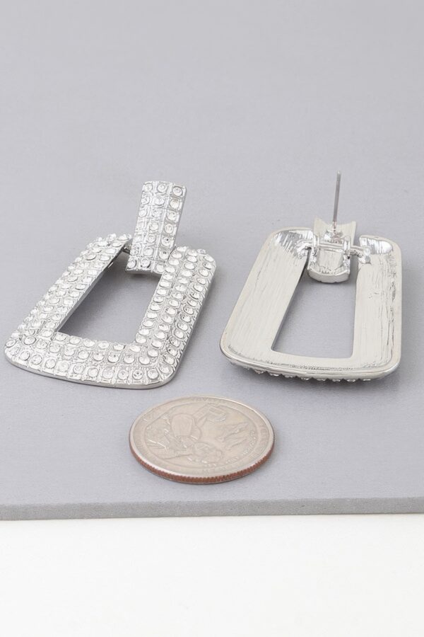 Triple Rhinestone Frame Earrings – Gold or Silver Drop