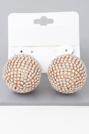 Rhinestone Disco Earrings – Gold-Plated Sparkle