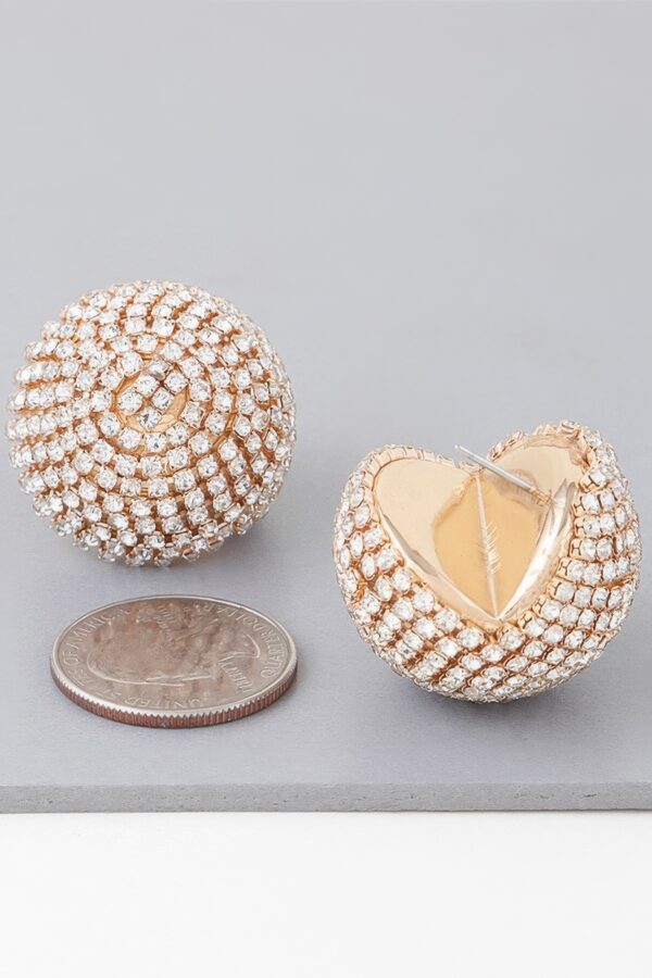 Rhinestone Disco Earrings – Gold-Plated Sparkle