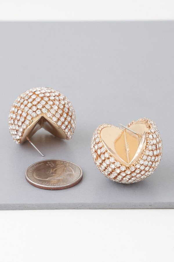 Rhinestone Disco Earrings – Gold-Plated Sparkle