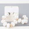 Oval Pearl Hoop Earrings – Multi-Pearl Gold-Plated