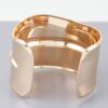 Wide Ribbed Open Cuff Bracelet – Shiny Gold