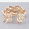 Abstract Ripple Open Cuff Bracelet – Gold and Silver
