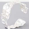 Abstract Ripple Open Cuff Bracelet – Gold and Silver