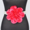Oversized Floral Pearl Elastic Waist Belt