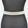 Oversized Floral Pearl Elastic Waist Belt
