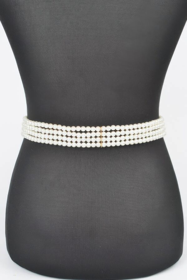 Oversized Floral Pearl Elastic Waist Belt