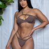 Ava One-Shoulder Bikini Set – Keyhole Padded Top