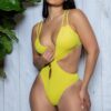 Eliana Swimsuit – Crisscross Waist High-Cut (Nude, Yellow)