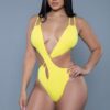 Eliana Swimsuit – Crisscross Waist High-Cut (Nude, Yellow)
