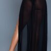 Rhea Sheer Side-Tie Skirt – White Cover-Up