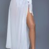 Rhea Sheer Side-Tie Skirt – White Cover-Up