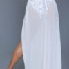Rhea Sheer Side-Tie Skirt – White Cover-Up