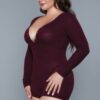 Nala Scoop-Neck Romper with Cuffed Sleeves – Burgundy