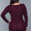 Nala Scoop-Neck Romper with Cuffed Sleeves – Burgundy
