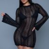 Kinsley Crochet Mini Dress – Bell Sleeves