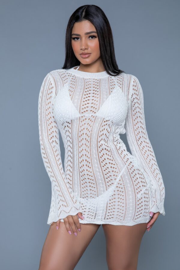 Kinsley Crochet Mini Dress – Bell Sleeves