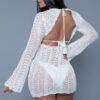 Kinsley Crochet Mini Dress – Bell Sleeves