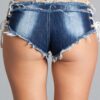 Strings Attached Shorts – Front Button Cotton-Blend (Blue)