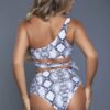 Athena One-Shoulder Bandeau Swimsuit – Python Print